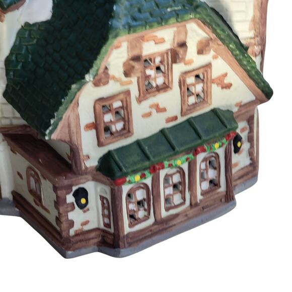Vintage Christmas Village Café House – Snowy Roof & Brick Details - Picture 4 of 10
